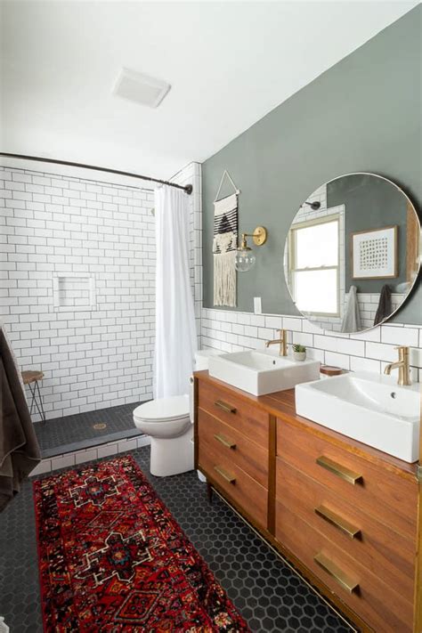 Here are some ideas to use them in bathrooms. Modern Bathroom with Subway Tile Reveal - Bright Green Door
