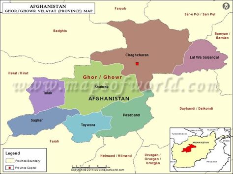 Ghor Map Map Of Ghor Province Velayat Afghanistan Map General
