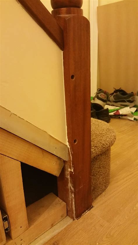 From the starting point, continue to pry up tile. Newel Base removal and replacement. | DIYnot Forums