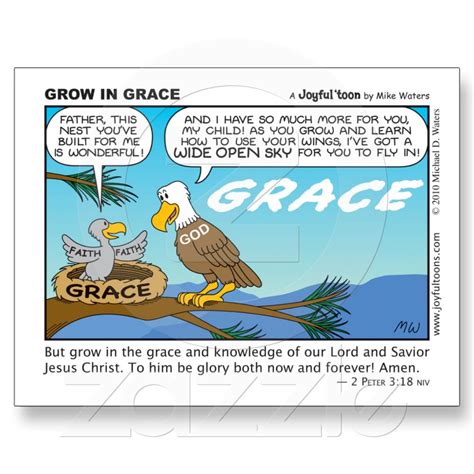 Grow In Grace Postcard Christian Cartoons Christian