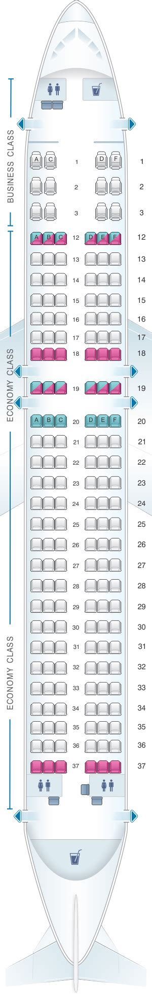Seat Map Air Canada Airbus A320 200 Rouge Seatmaestro