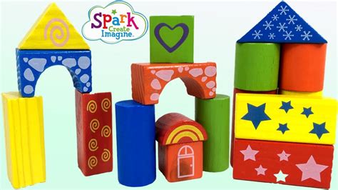 Spark Create Imagine 150 Bunte Holzbausteine In Verschiedene Formen