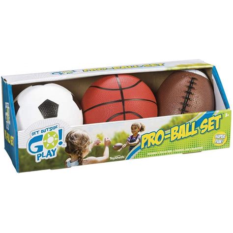 Toysmith Get Outside Go Pro Ball Set Pack Of 3 5 Inch Soccer Ball6
