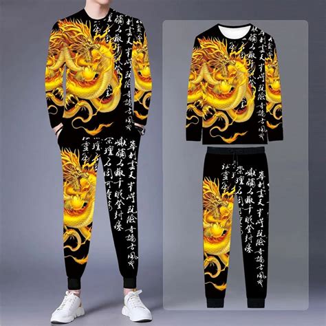 2021 Spring New Mens Casual Wear 3d Dragon Printing Long Sleeved T