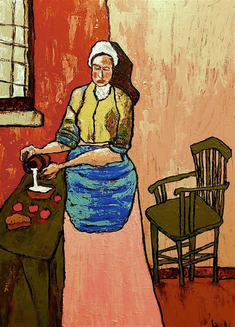 Woman Pouring Milk Painting By Yolanda Terrell Pixels