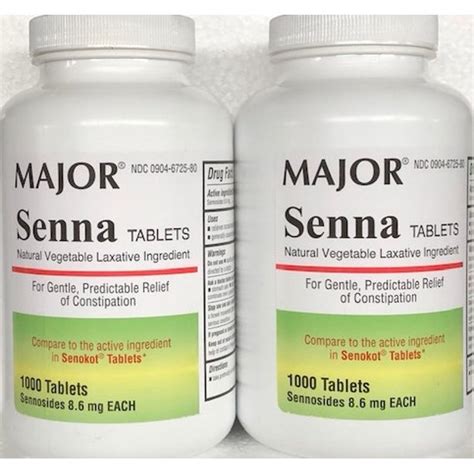 Major Senna Laxative 8 6mg 1000 Tablets 2 Pack