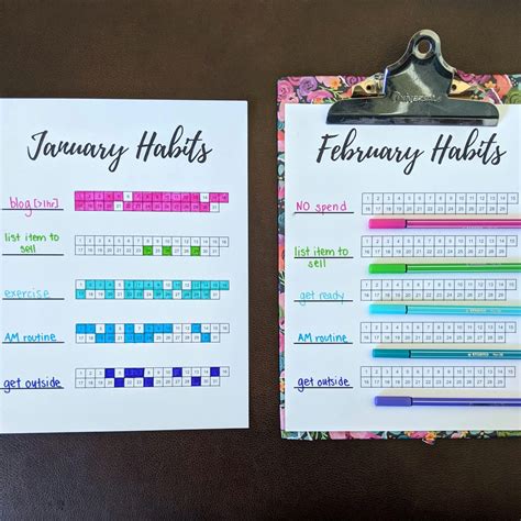 Monthly Habit Tracker Printable Lets Live And Learn Meal Planning
