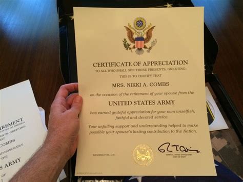 This will be presented to. Steven Combs - Army retirement package | Army retirement, Certificate of appreciation, Army