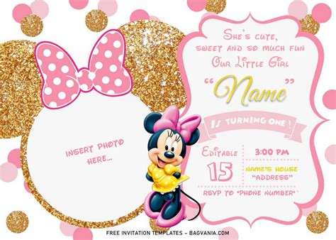 Minnie Mouse Birthday Invitation Templates Free Nismainfo