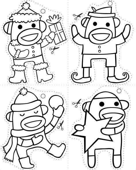 35+ sock monkey coloring pages for printing and coloring. Sock Monkey Christmas coloring pages! | Monkey, Socks and ...