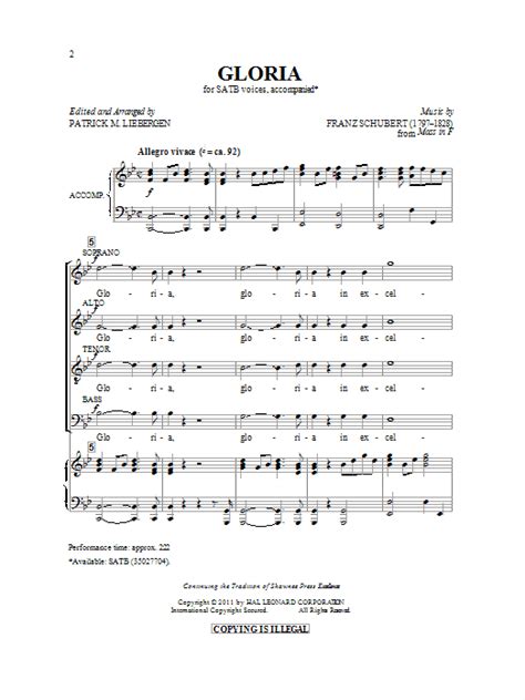 Gloria Sheet Music Patrick M Liebergen Satb Choir