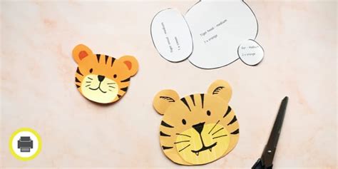 Year Of The Tiger Tiger Face Paper Craft Templates