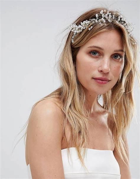 Asos Design Bridal Premium Crystal Wire Crown Headband Wire Crown