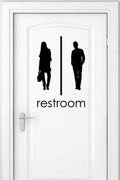 Unisex Bathroom Signs 2 Pack Wall Decals Walltat Kidsroomideas