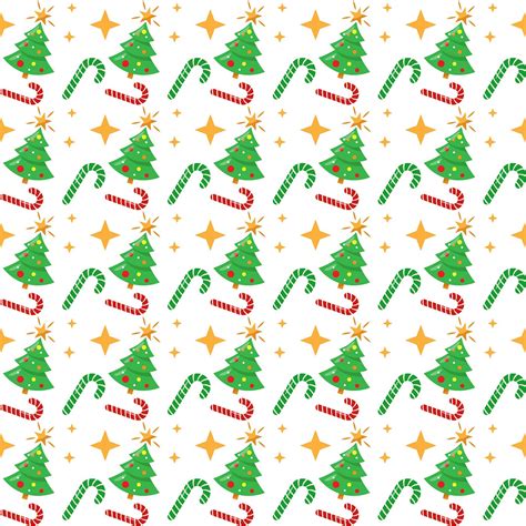 Christmas Seamless Pattern With Tree And Candy Download Free Vectors