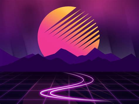 Retrowave Purple Dark Background With White And Pink Led Light 4k