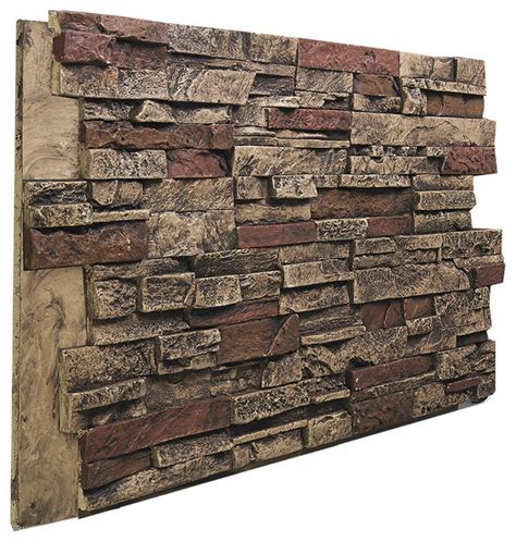 Faux Stacked Stone Wall Panel 48w X 24h Traditional