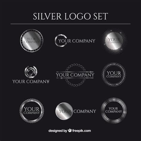 Premium Vector Silver Logo Set