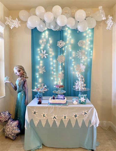 Take A Look At This Magical Frozen Birthday Party The Backdrop Is