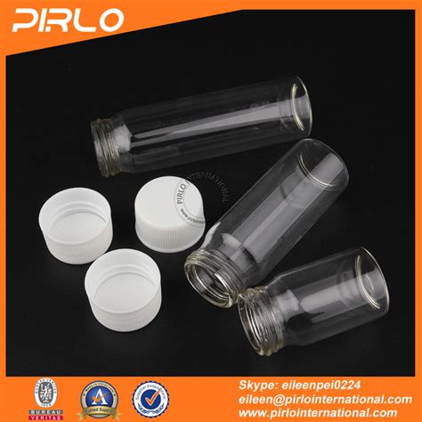 20ml 35ml 40ml Clear Glass Tube Bottle With Plastic Screw