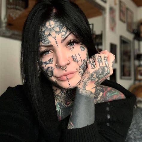Tattooed Faces Squad On Instagram Aleksandrajasmin Blacktattoo Headtattoo Necktattoo