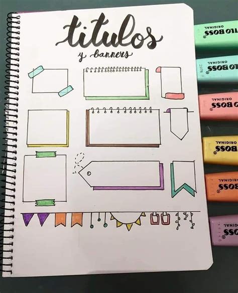 Titulo Banners Bullet Journal Writing Bullet Journal Ideas Pages