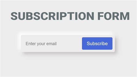 Create A Email Subscription Form Using Only Html And Css