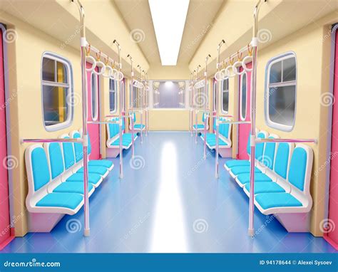 Train Cartoon Bright Interior Stock Illustration Illustration Of