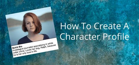Free Character Profile Template And Example For Fiction In