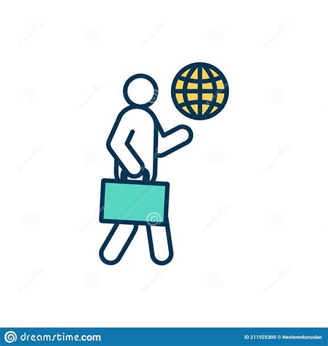 Business Traveller Rgb Color Icon Stock Vector Illustration Of