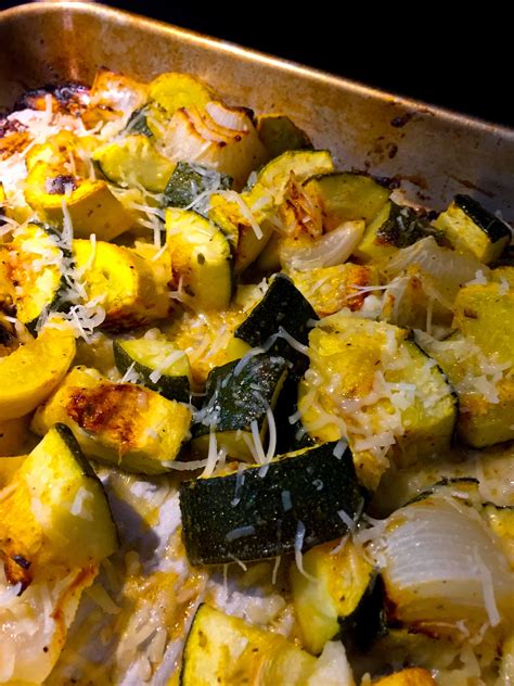 Oven Roasted Zucchini Squash And Onions