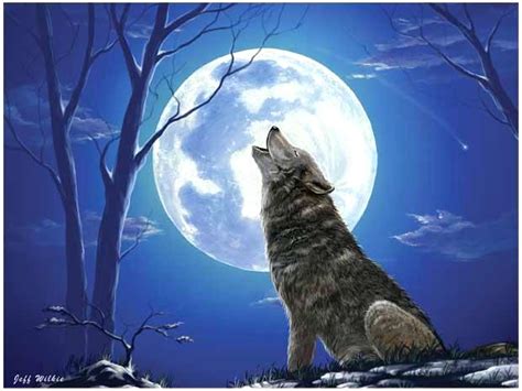 A Drawing Of A Wolf Howling At The Moon