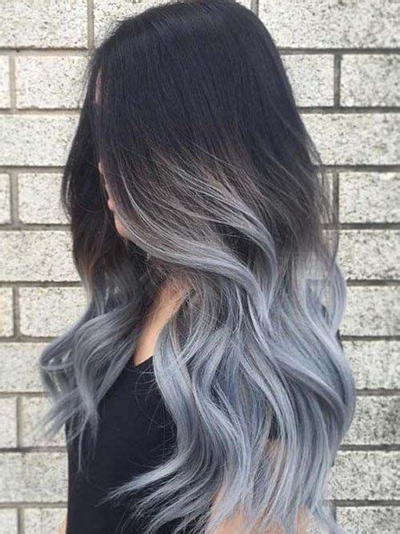 20 Best Silver Hair Colour Ideas For Women Blue Ombre Hair Silver