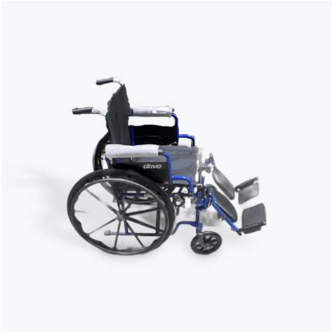 Drive Medical Single Axle Blue Streak Wheelchair Flip Back Desk Arms