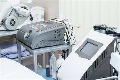 Modern Laser Massage Equipment In The Beauty Salon Or Physiotherapy Clinic Selective Focus