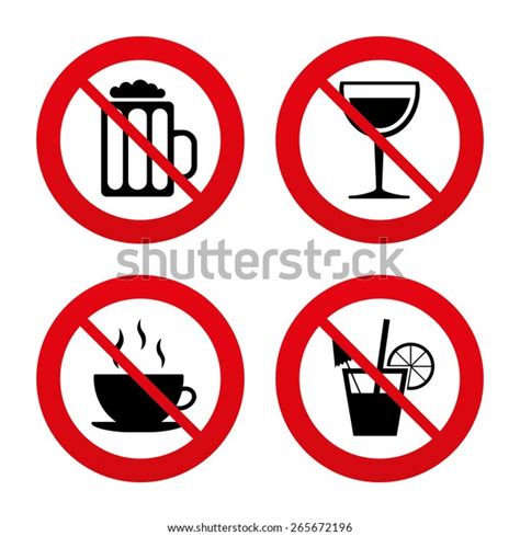 No Ban Stop Signs Drinks Icons Image Vectorielle De Stock Libre De