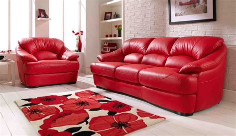 A traditional leather sofa is dark by nature so the easiest way to balance that out is to accent and/or surround it with plenty. Attractive Red Leather Sofa for Interior Living Room ...