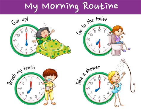 Poster Design With Morning Routine For Kids 293815 Vector Art At Vecteezy