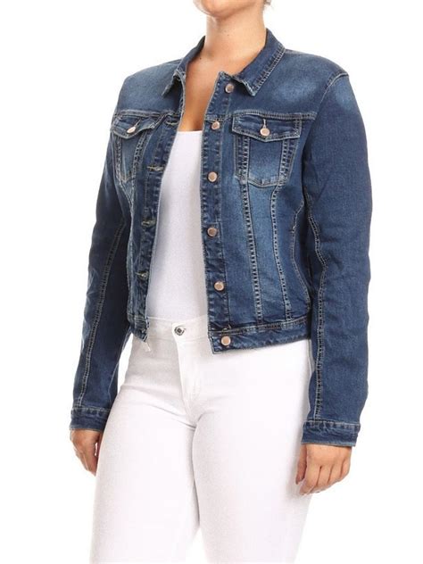 Fashion2love - Women's Premium Denim Jackets Long Sleeve Jean Coats ...