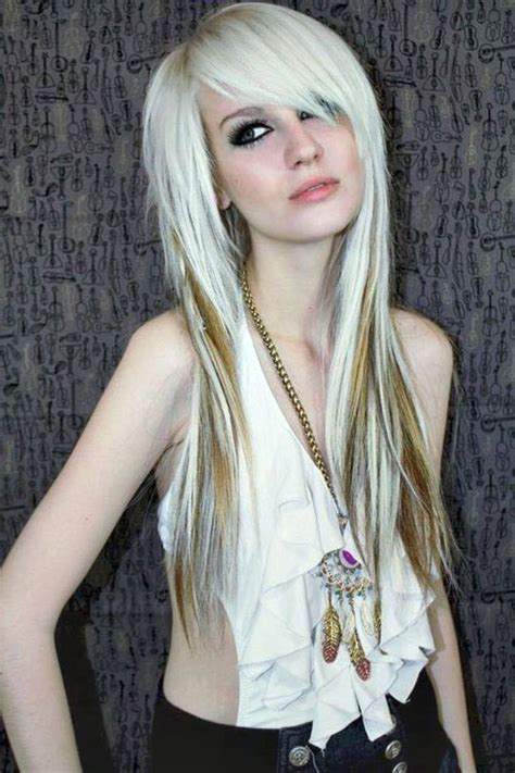 Emo Hair Styles With Image Emo Girls Hairstyle With Long Blond Emo Fashion Hair