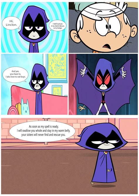 Raven Ttgtraps Lincoln Loud In Her Cloak Comic By