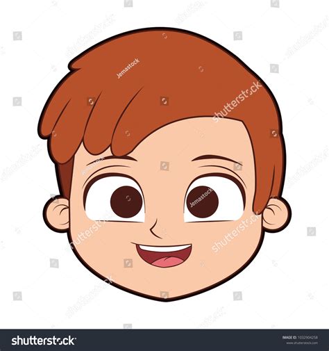Cute Boy Face Cartoon Royalty Free Stock Vector 1032904258