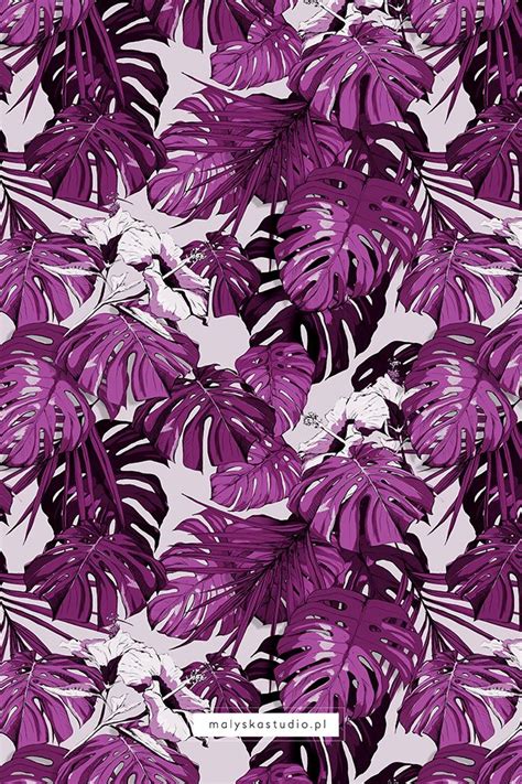 Purple Tropical Blossom By Elzbieta Malyska Seamless Repeat Royalty