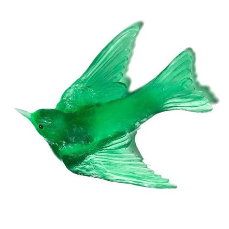 Swallow Glass Keepsake Emerald Green