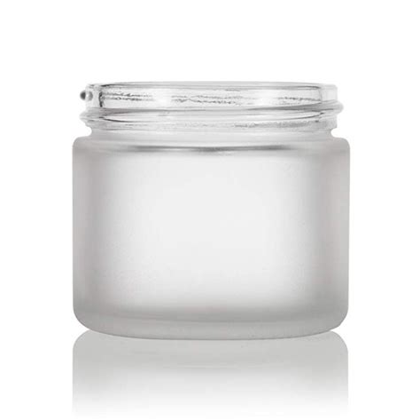 2 Oz Frosted Clear Glass Straight Sided Jars With White Foam Lined Lids High Quality Frosted