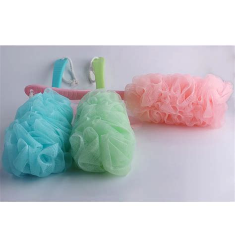 Candy Colors Mesh Sponge Soft Bath Brush Sponges Scrubbers Plastic Long