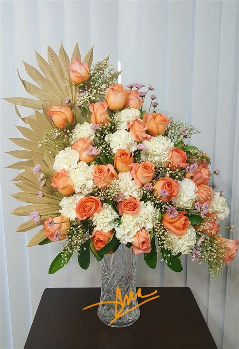 Custom 28 silk flower arrangement hanging wall basket table top white floral. roses & carnation | Table decorations, Flower arrangements ...
