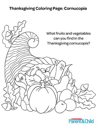 Select from 35870 printable crafts of cartoons, nature, animals, bible and many more. Thanksgiving Printable Coloring Page: Cornucopia ...