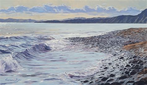 Budleigh Salterton S Soothing Waves Art Print Limited Edition Seascape Paintings Oil Painting