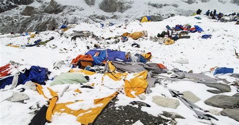 A Scene Of Destruction After Ice Thunders Into Everest Base Camp The